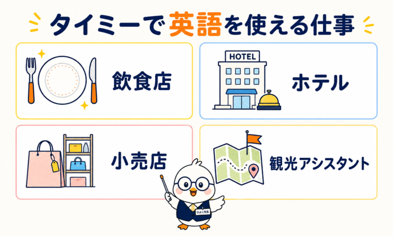 タイミーで英語を使える飲食店・ホテル・小売店・観光アシスタントの4つの仕事