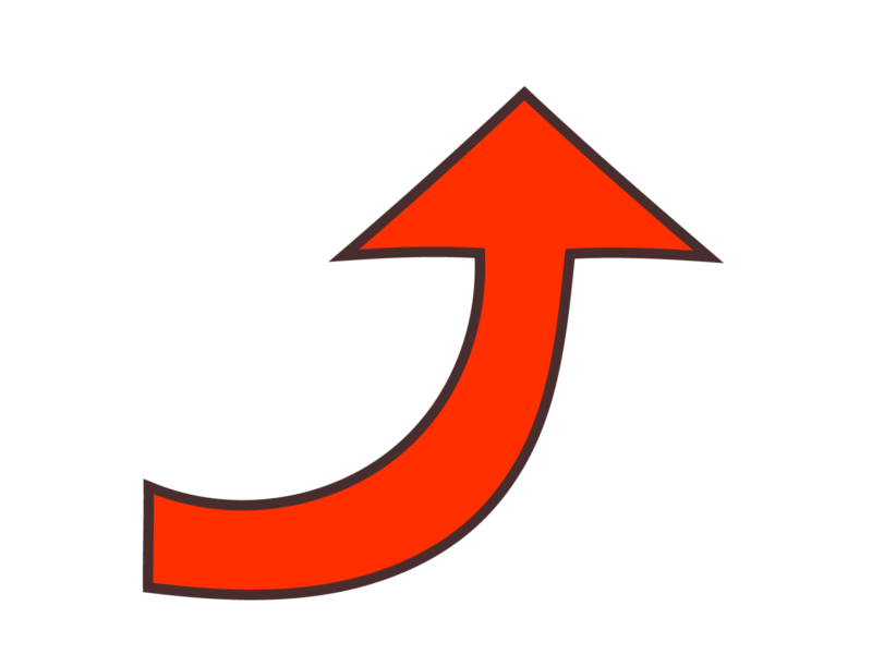 右上を指す矢印