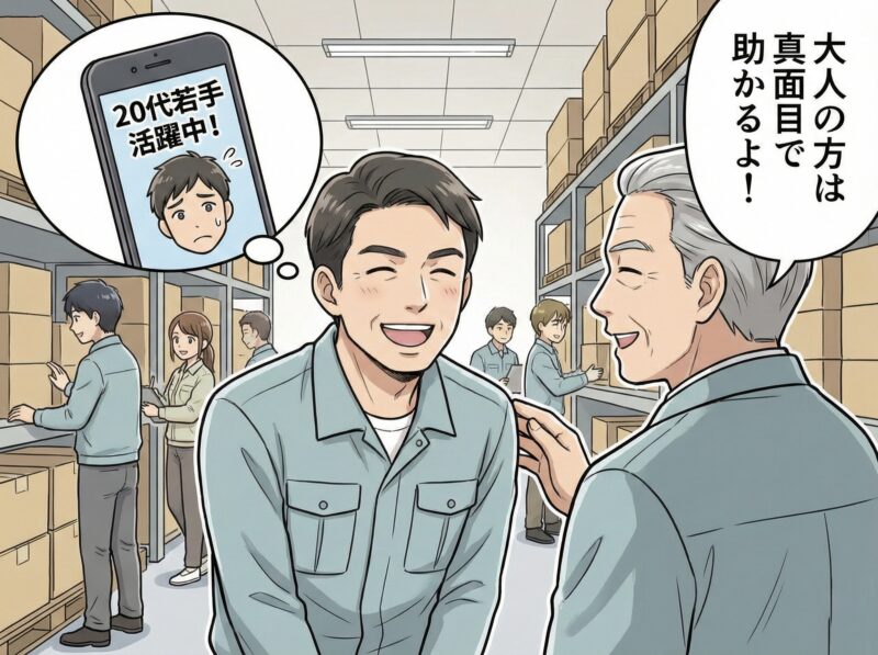 若者中心の求人でも中高年が歓迎されるケース