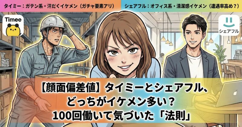 タイミーとシェアフル、どっちがイケメン多い？