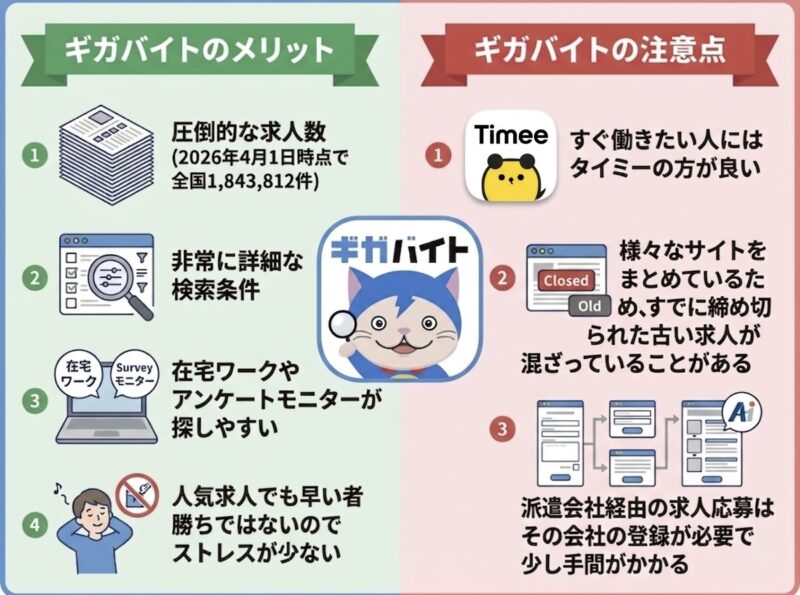 ギガバイトを実際に使ってわかったメリットとデメリットの表