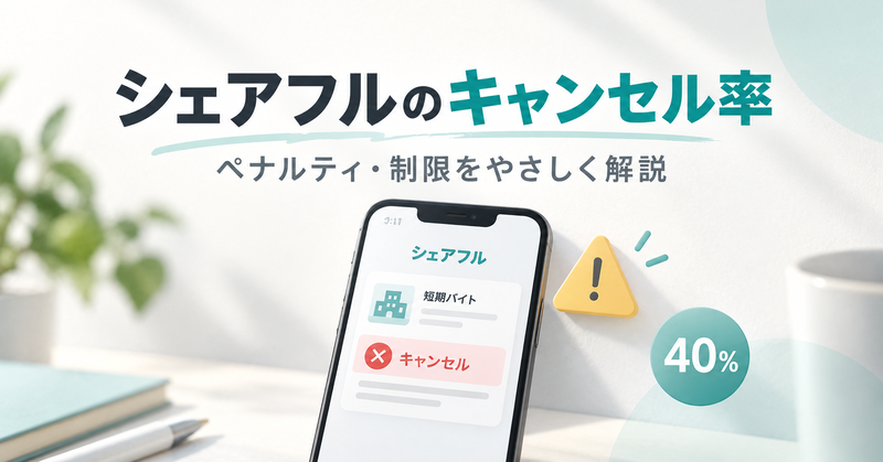 シェアフルのキャンセル率とペナルティ・制限を解説する記事